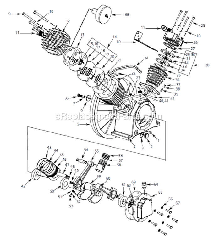 Page A Diagram and Parts List for HS700000 2005 Campbell Hausfeld Compressor